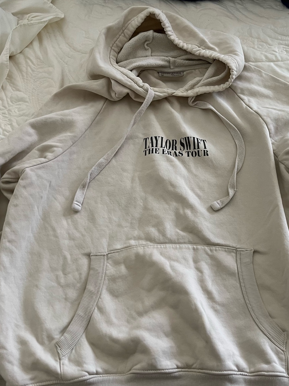 Taylor Swift Cream Pullover Hoodie with Black Logo Large - Picture 8 of 8